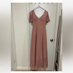 Azazie Kimber bridesmaids dress dusty rose